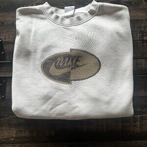 Nike Men's pullover sweatshirt - Beige/ Khaki Logo - Size M - Great condition